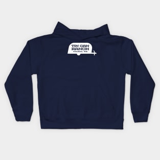 Tin Can Ranch Trailer Logo White Kids Hoodie